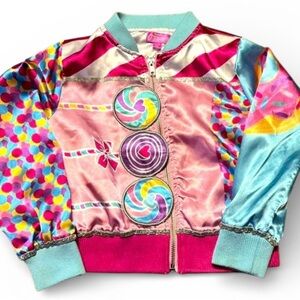 Jojo Siwa ~ Bomber Jacket ~ Girls ~ Size 4 - 5 ~ Satin Finish ~ Full Zip ~ Candy